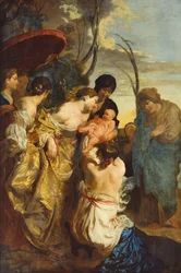 Moses vor dem Ertrinken gerettet, um 1625-31